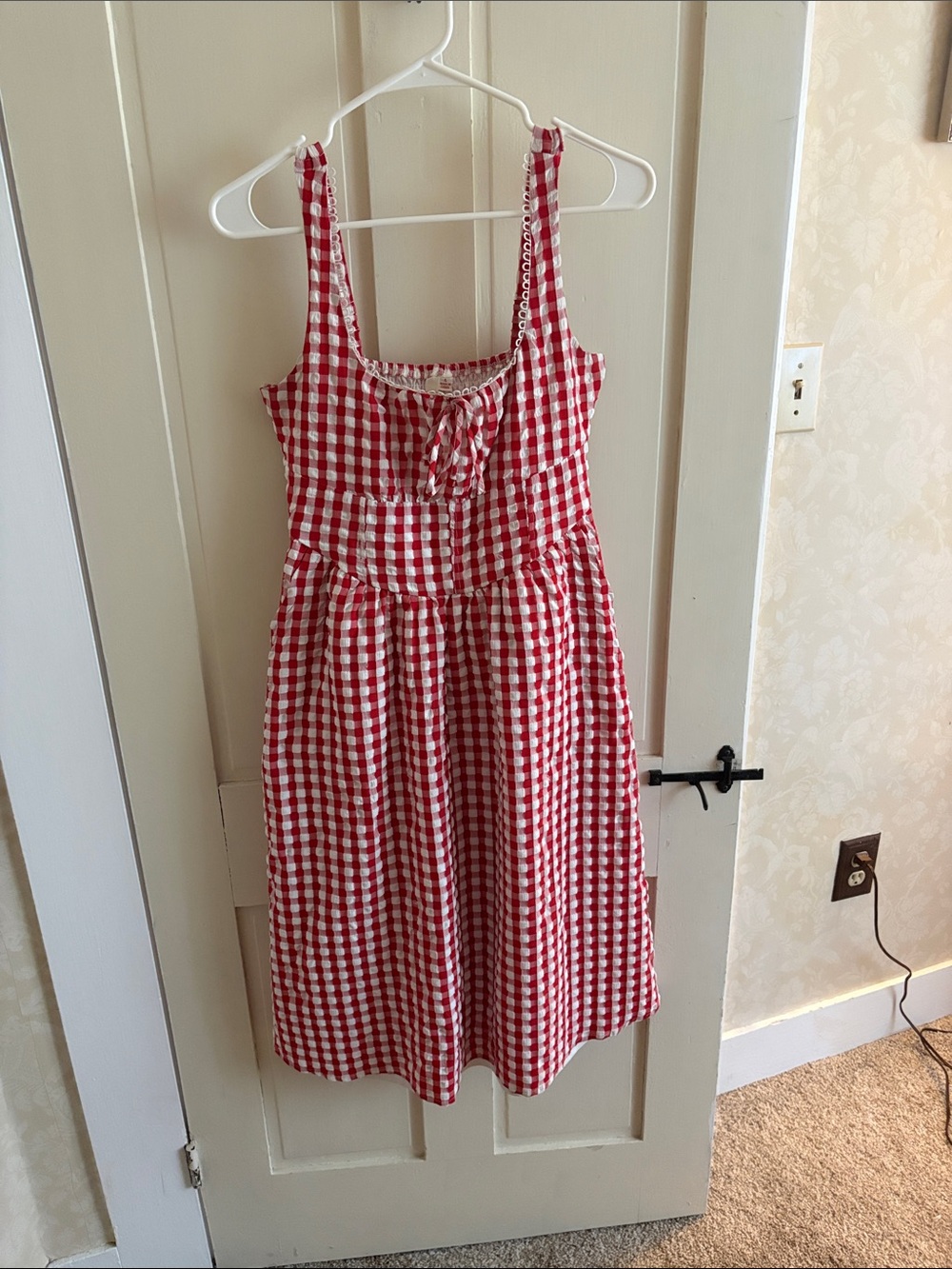 Red Gingham Girls' Sleeveless Dress